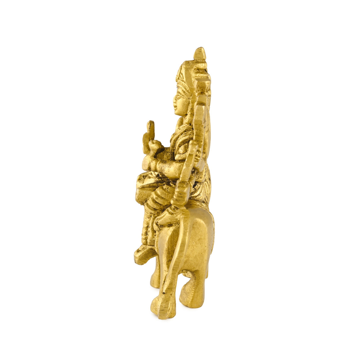 Swarnim brass Maa Durga murti, left side profile