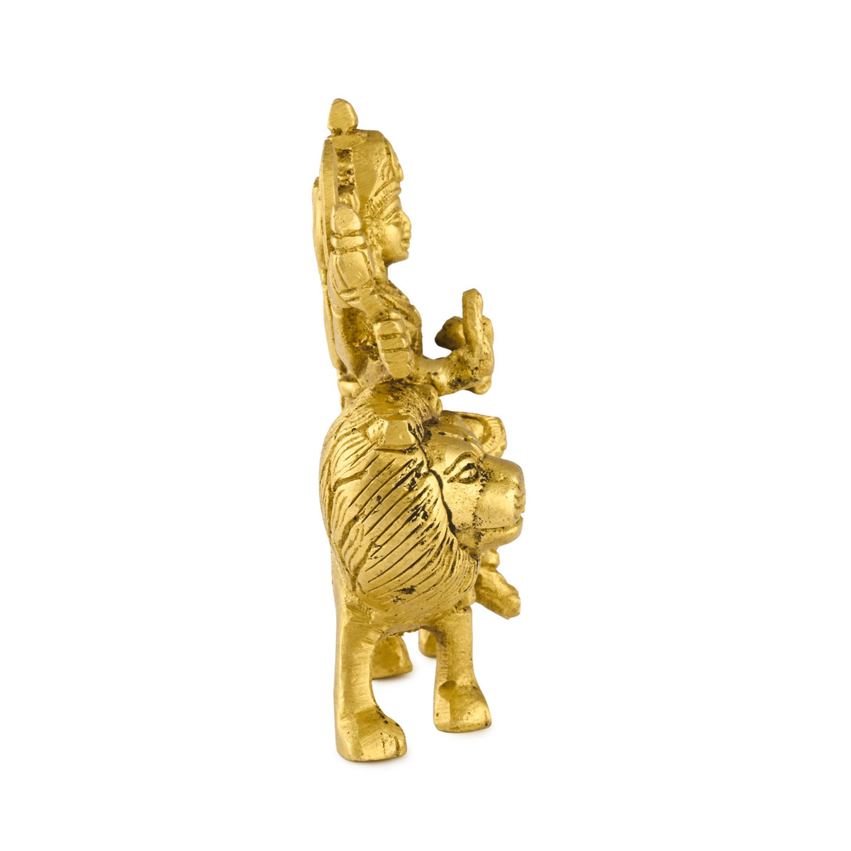 Swarnim brass Maa Durga murti, right side profile