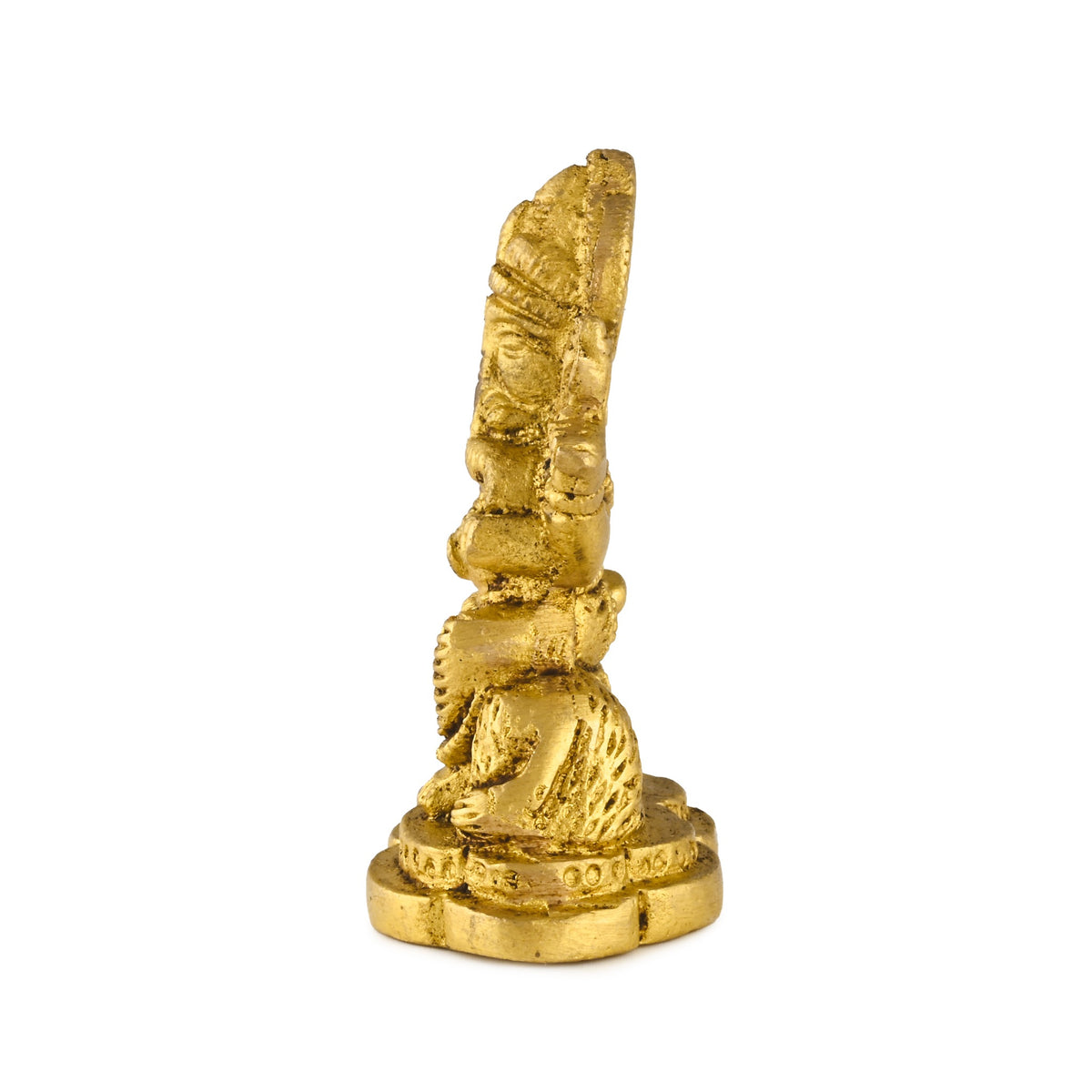 Ganesh Ji brass murti, left profile view