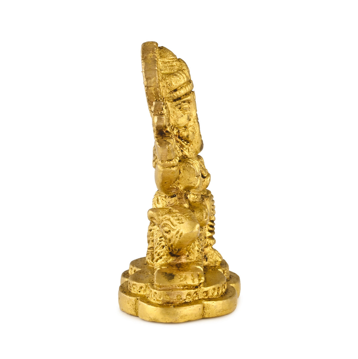 Ganesh Ji brass murti, right profile view
