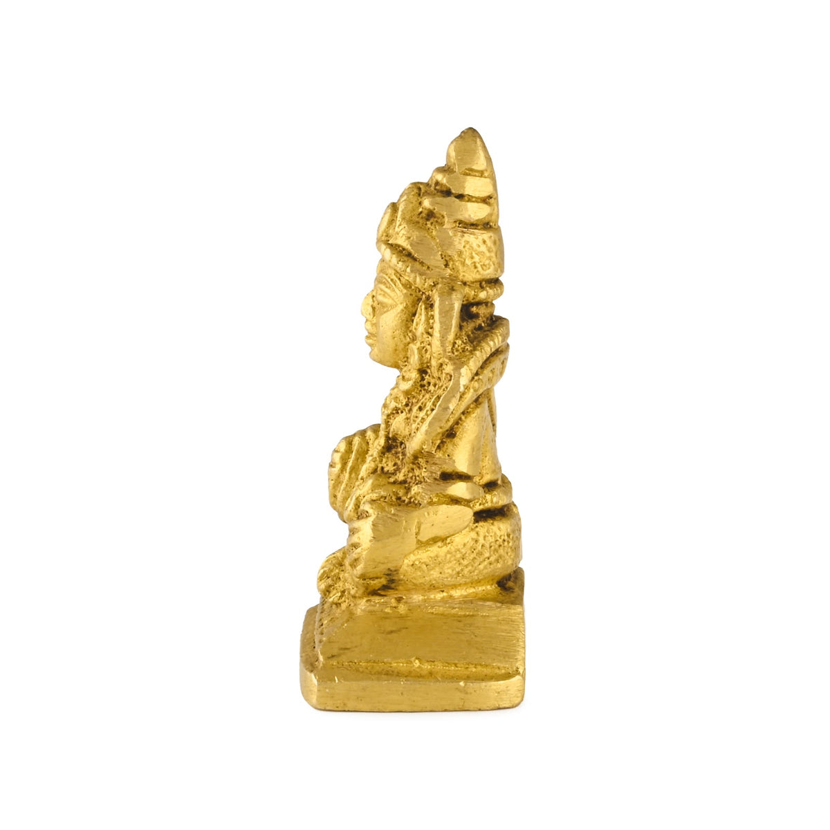 Kuber Ji brass murti, left profile