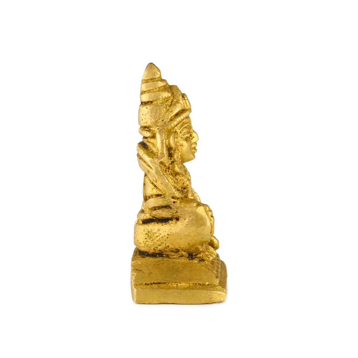 Kuber Ji brass murti, right profile