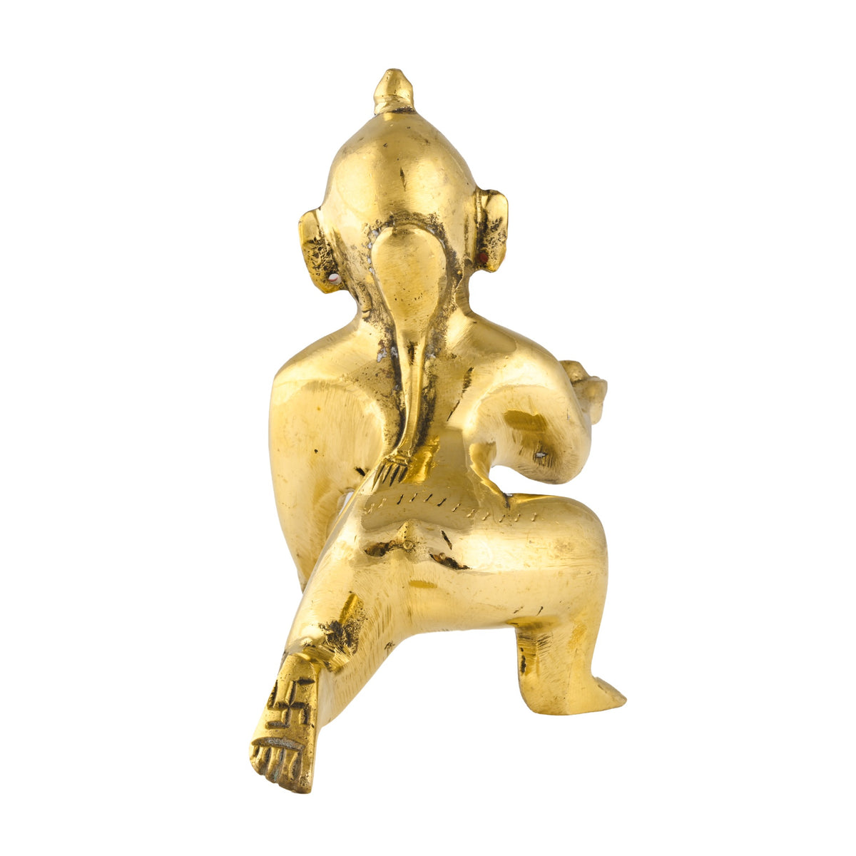 Laddu Gopal Ji brass murti, back view