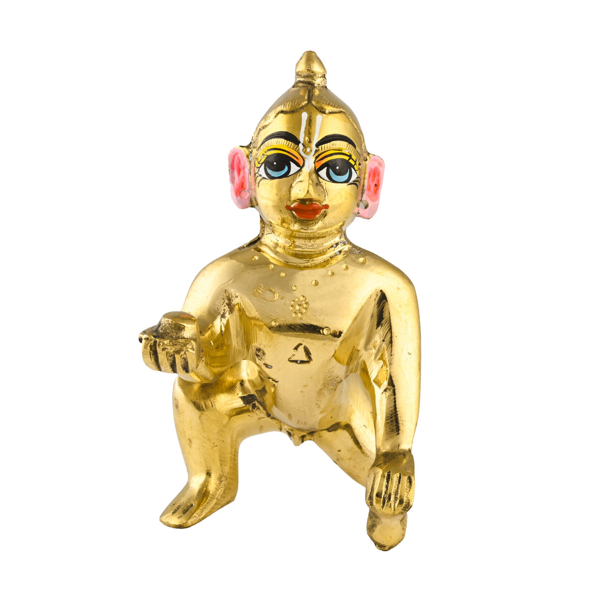 Laddu Gopal Ji brass murti, front view