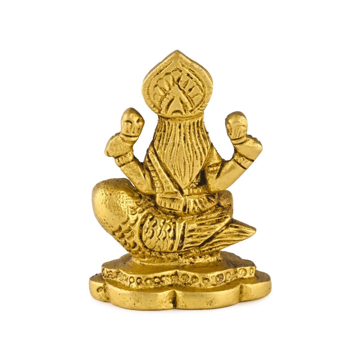 Lakshmi Ji brass murti, back view