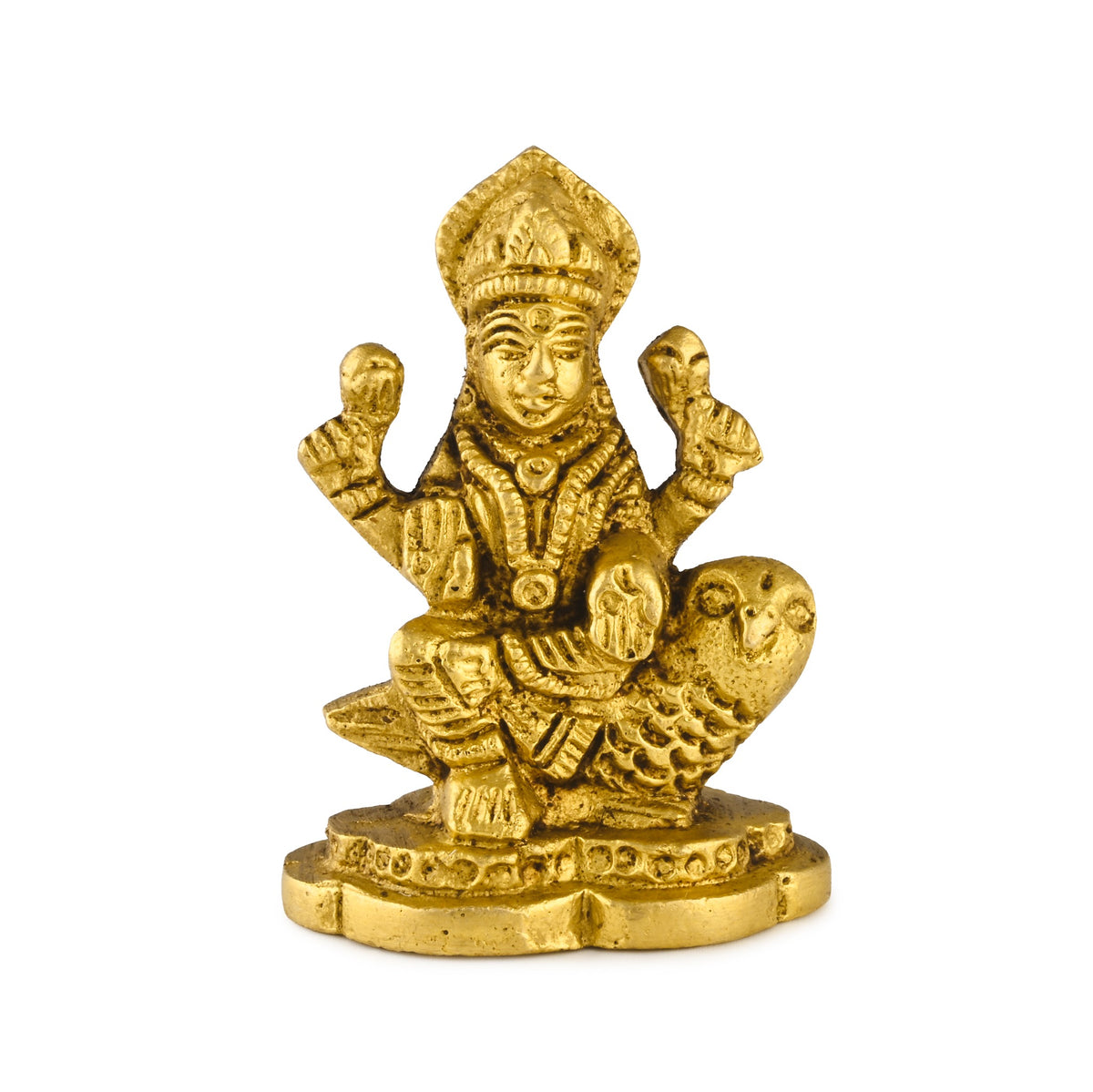 Lakshmi Ji brass murti, front view