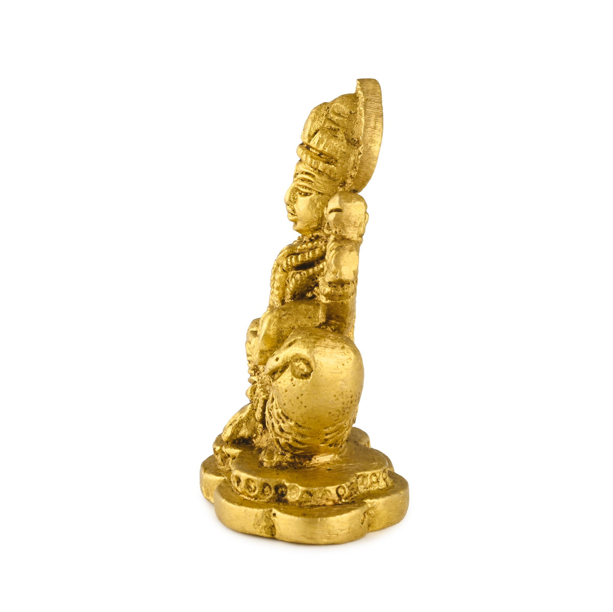 Lakshmi Ji brass murti, left profile